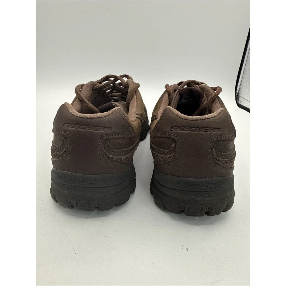 Skechers Relaxed Fit Gel Infused Memory Foam Leather Brown Men's Sz 10